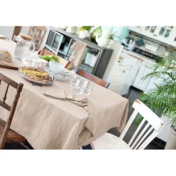 Nappe rectangle en gaze de coton unie pampa 150x250cm - Gaia