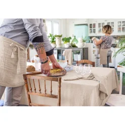 Nappe rectangle en gaze de coton unie pampa 150x250cm - Gaia