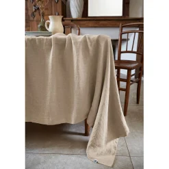 Nappe rectangle en lin lavé sable 170x250cm - Soline