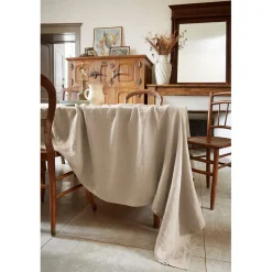 Nappe rectangle en lin lavé sable 170x250cm - Soline