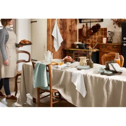 Nappe rectangle en lin lavé craie 170x250cm - Soline