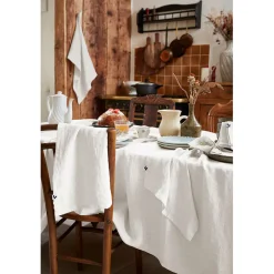 Nappe rectangle en lin lavé craie 170x250cm - Soline