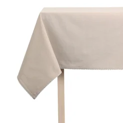 Nappe rectangulaire beige 250x160cm en coton - appoline