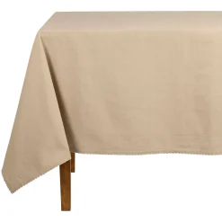 Nappe rectangulaire beige 250x160cm en coton - appoline