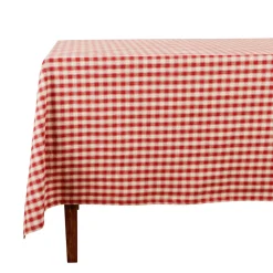Nappe rectangulaire campagne rouge en coton