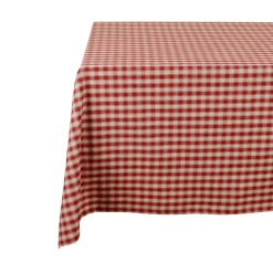Nappe rectangulaire campagne rouge en coton