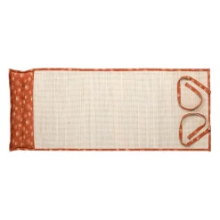 Natte de plage avec coussin terracotta et écru - sweet leaves