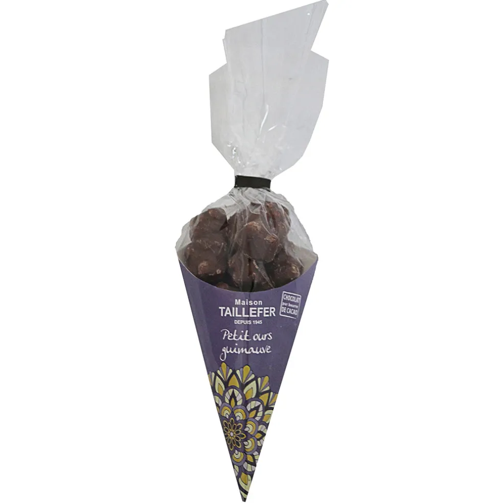 Nounours guimauve enrobee chocolat lait cornet 120g