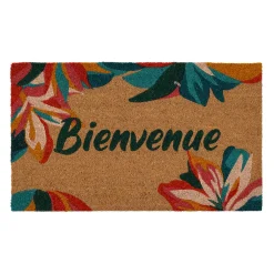 Paillasson bienvenue en coco multicolore 73x43cm - Allegra