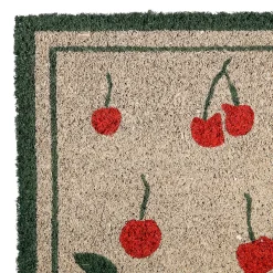 Paillasson cerise en coco gris et rouge 73x43 - Cerise