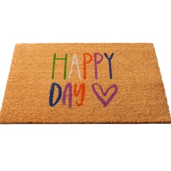 Paillasson en fibre multicolore 60x40cm - Happy