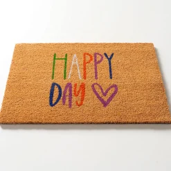 Paillasson en fibre multicolore 60x40cm - Happy