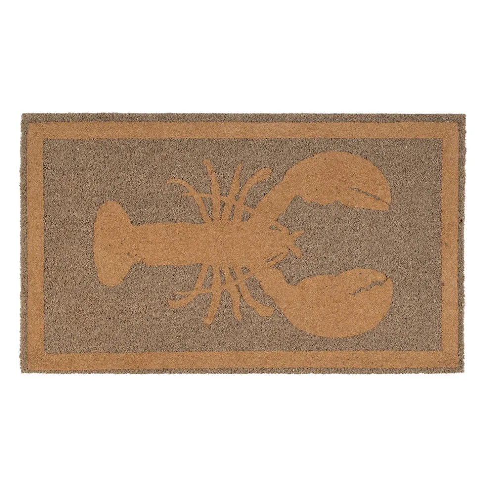 Paillasson homard en coco naturel 73x43cm - Homard