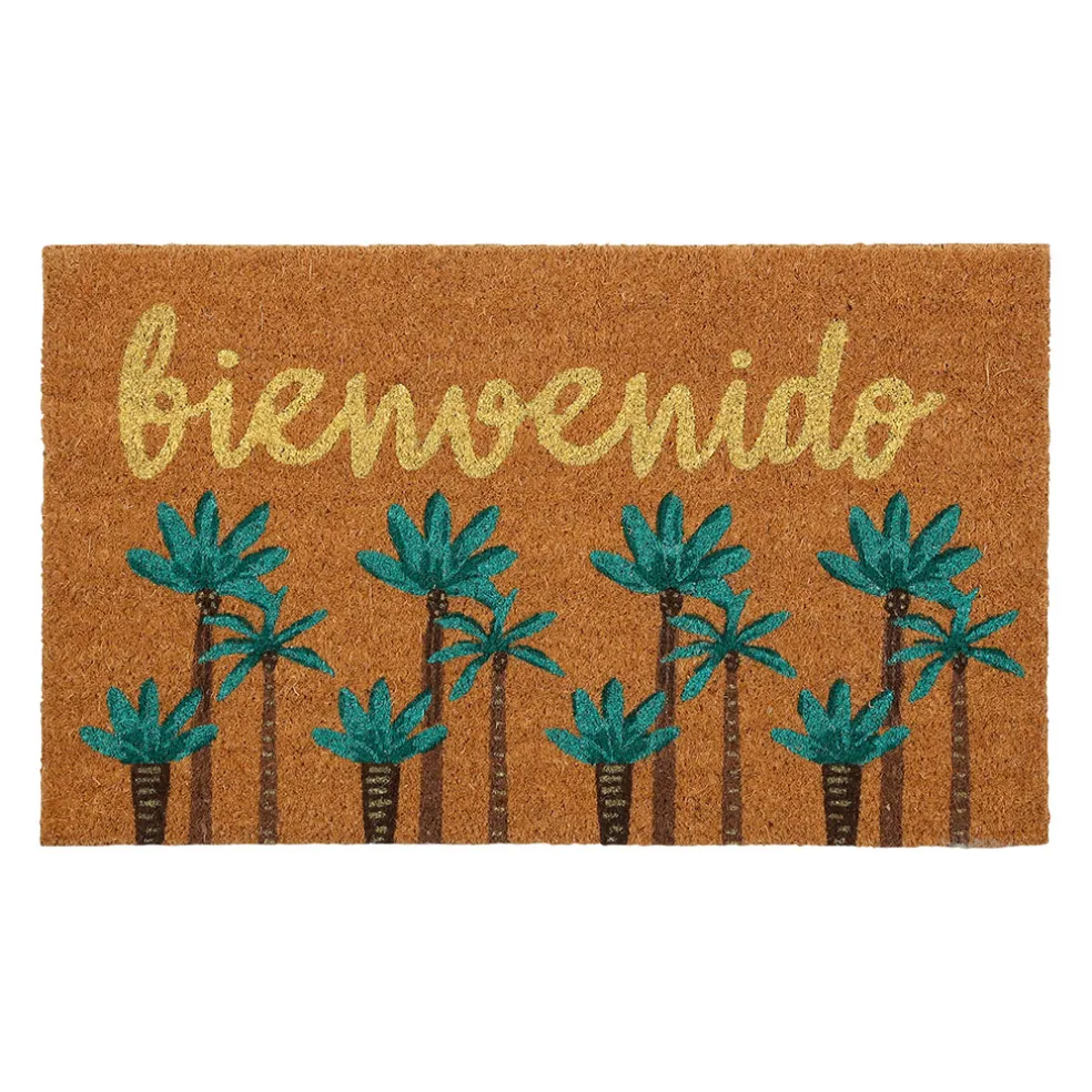 Paillasson "bienvenido" en coco vert 73x43cm - Patchuca