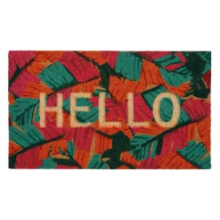 Paillasson "hello" en coco multicolore 73x43cm - Seguia