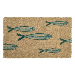 paillasson rivière de poisson bleu 73x43cm