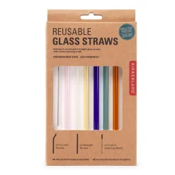 Pailles en verre reutilisables colorees