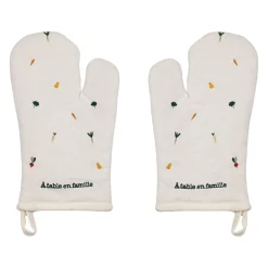 Paire de gants cuisine en coton écru - P'tit Légume