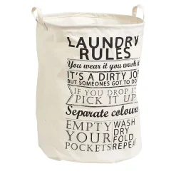 Panier à linge « règles blanchisserie » en toile