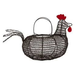 Panier en forme de poule en fer - Campagne