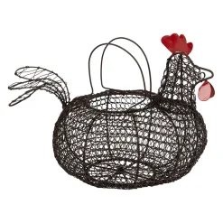 Panier en forme de poule en fer - Campagne