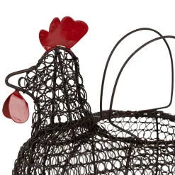 Panier en forme de poule en fer - Campagne