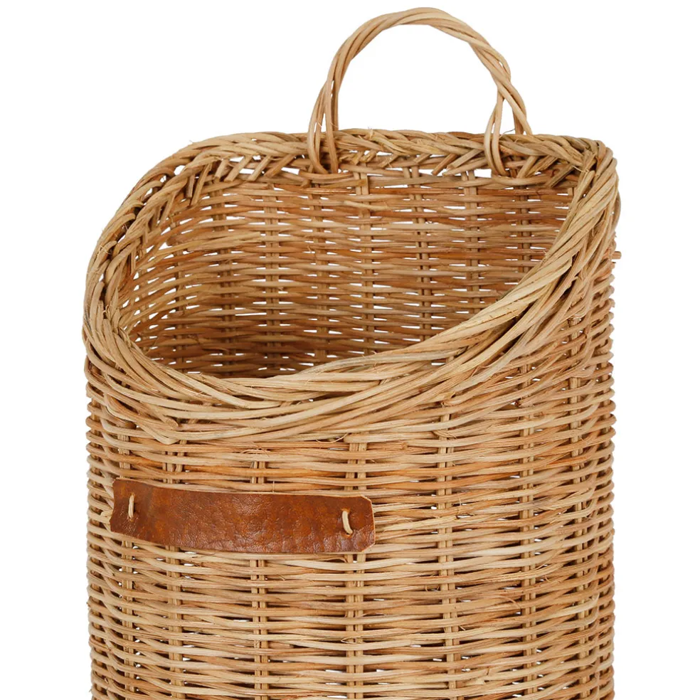 Panier mural cuisine tradition naturel en rotin