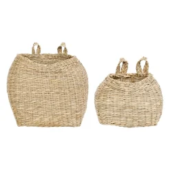 Panier mural x2 recif naturel 31x26x21 - 18x13x13cm jonc de mer