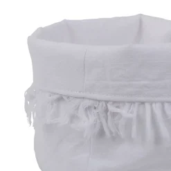 Panière à pain en coton blanc d18cm - Nalia