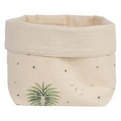 Panière à pain en coton écru et vert d15cm - Paya