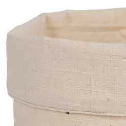 Panière à pain en coton écru et vert d15cm - Paya