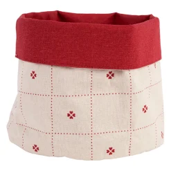 Panière à pain en coton rouge - P'tits Cœurs