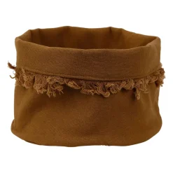 Panière à pain en coton tabac d18cm - Nalia