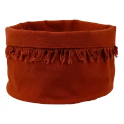 Panière à pain en coton terracotta d18cm - Nalia