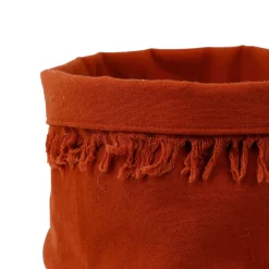 Panière à pain en coton terracotta d18cm - Nalia