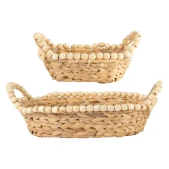 Panières x2 naturel en jacinthe d'eau - été à la mer