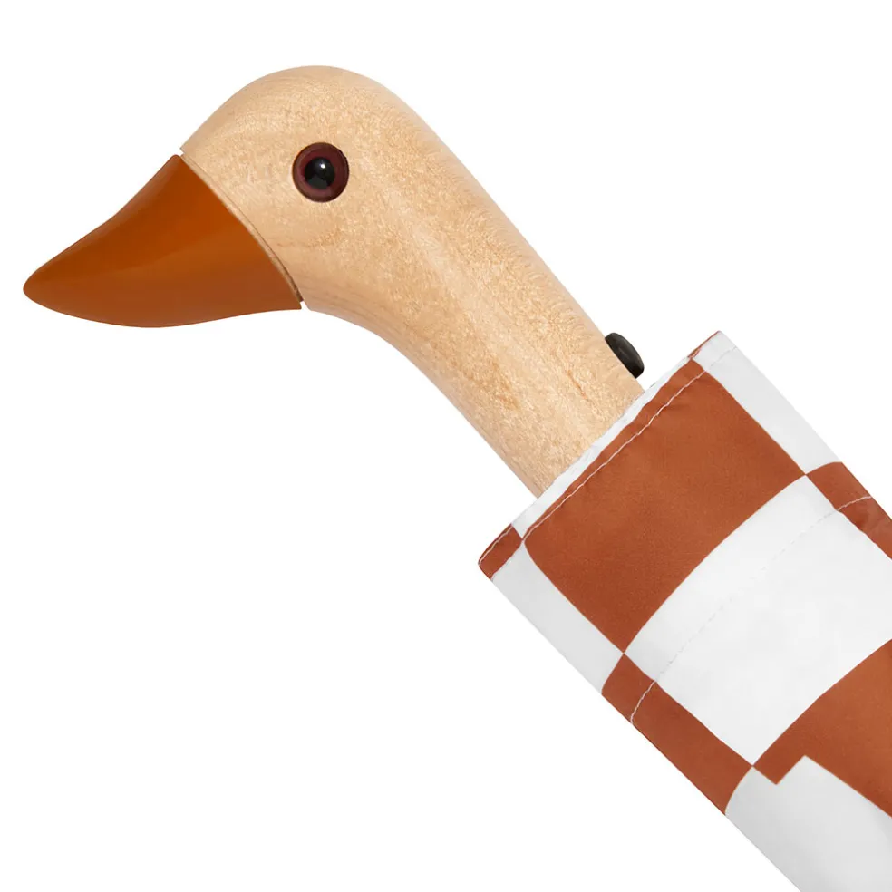 Parapluie compact manche tête de canard peanut butter checkers