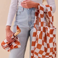 Parapluie compact manche tête de canard peanut butter checkers