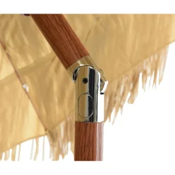 Parasol en paille inclinable avec manche en métal 210cm