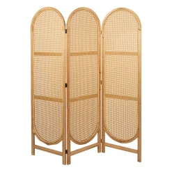 Paravent en sapin et rotin naturel 150xh180cm - Balamea