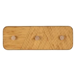 Patere 3 crochets en bambou et sapin naturel - Saori