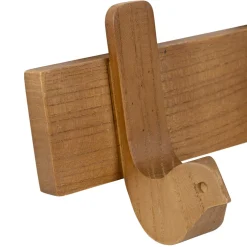 Patère 3 crochets oiseau en acajou blanc naturel 30x11cm - Campagne