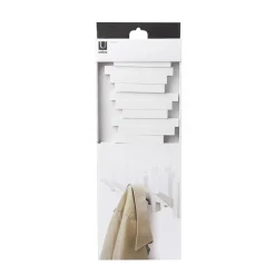Patère murale 5 crochets rabattables blanc
