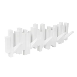 Patère murale 5 crochets rabattables blanc