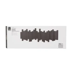 Patère murale 5 crochets rabattables noir