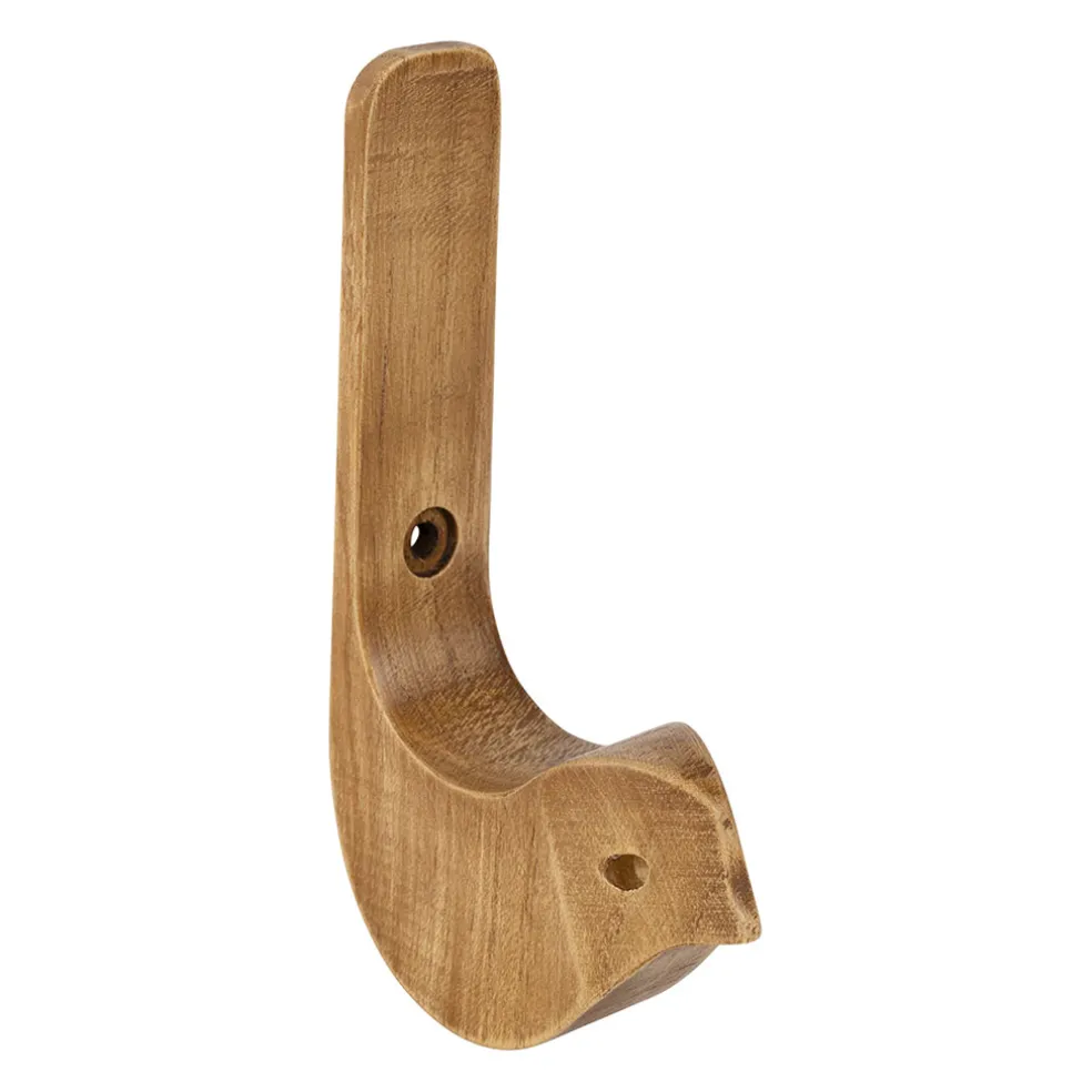 Patère oiseau en acajou blanc naturel h13cm - Campagne