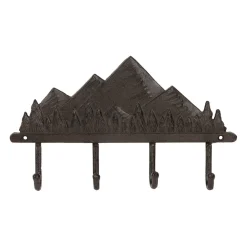 Patères 4 crochets Montagnes en fonte brun - Montagne