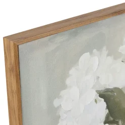 Peinture encadrée hortensias blancs 80x80cm