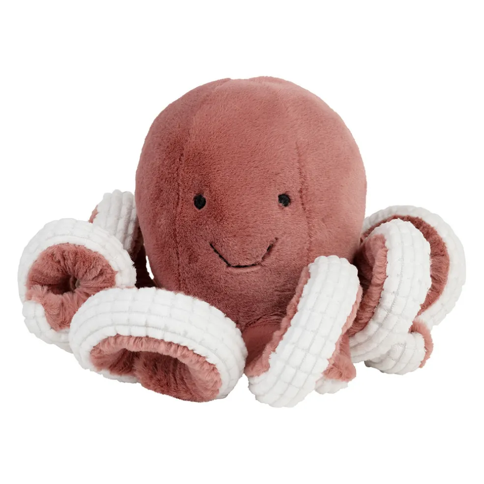 Peluche poulpe en tissu corail