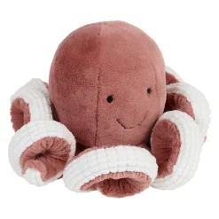 Peluche poulpe en tissu corail
